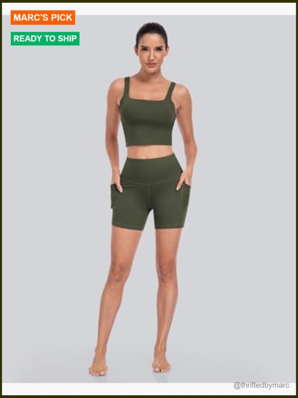 6 Pack High Waisted Biker Shorts with Pockets Tummy Control Yoga Workout - Picture 2 of 6